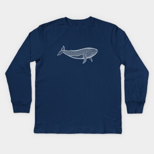 Humpback Whale Ink Art - on dark colors Kids Long Sleeve T-Shirt